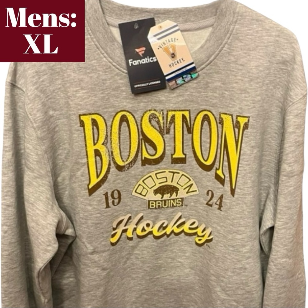 Men’s Boston Bruins Sweatshirt XL Fanatics NHL Bruins Sweatshirt Vintage 1924